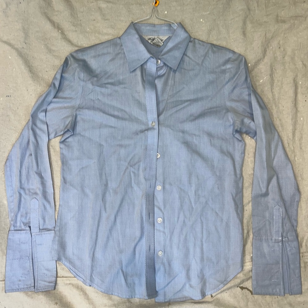 BROOKS BROTHERS STRIPED BLUE BUTTON DOWN EARLY 2000s VINTAGE